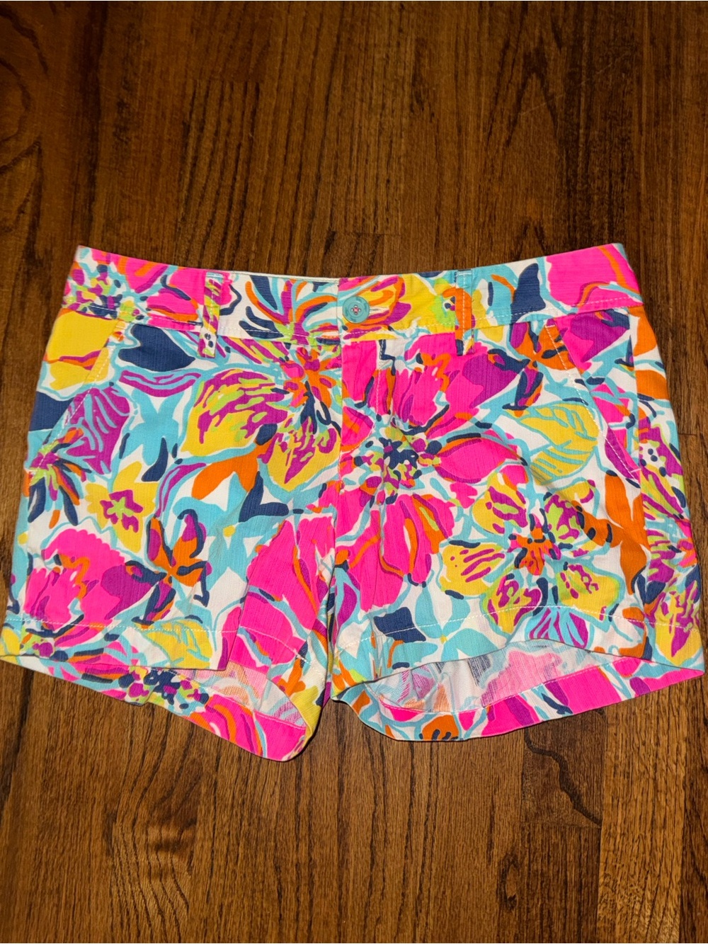 Lilly Pulitzer Tropical Floral Jean Shorts - Pink Multi